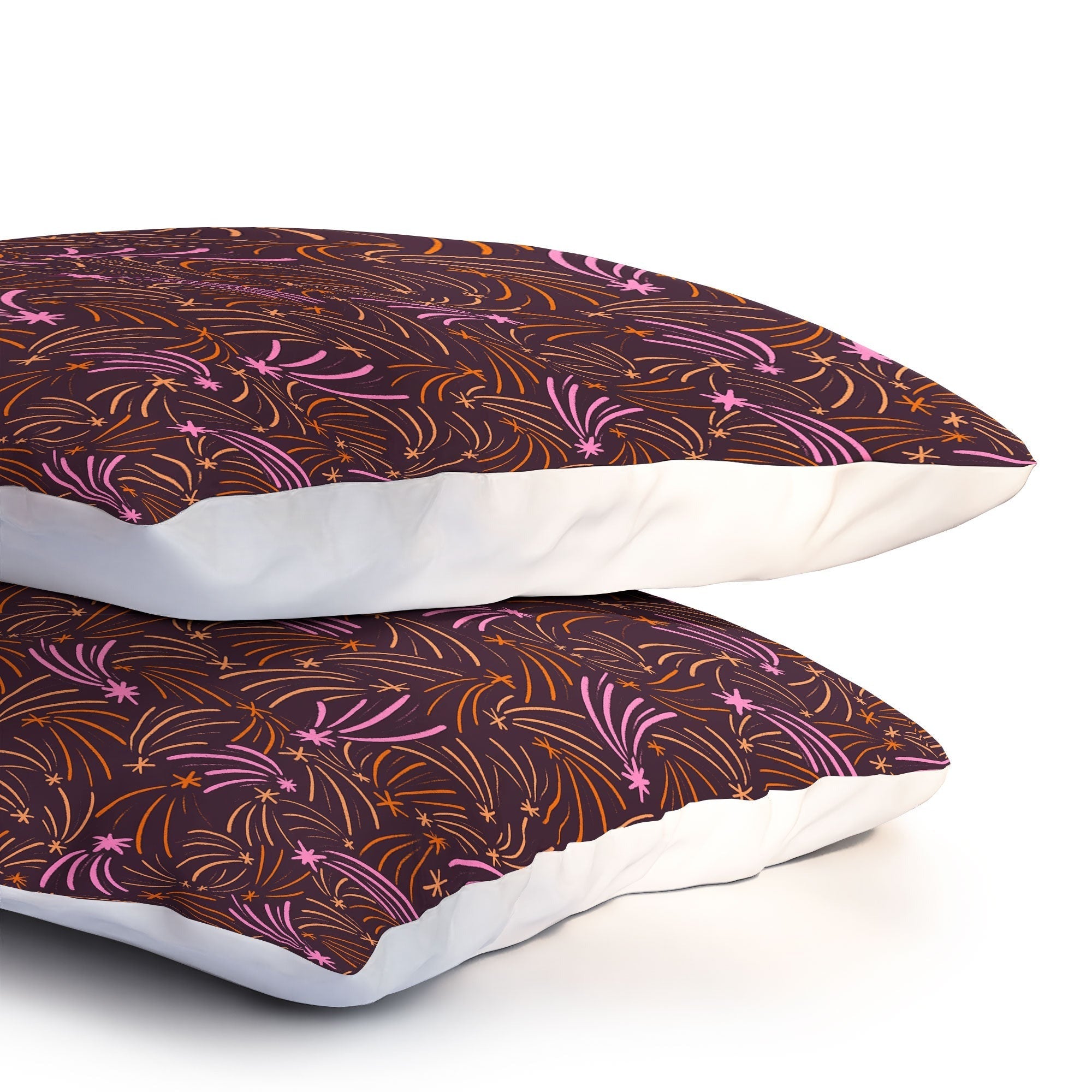 Little Om Pattern Shooting Stars plum Pillow Shams