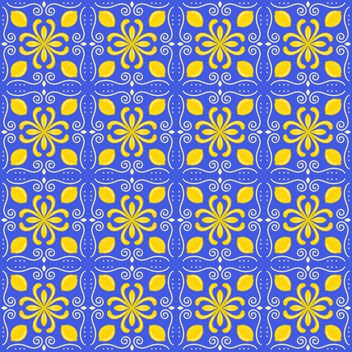 Design by Spark Dolce Vita Lemon Tile Shower Curtain