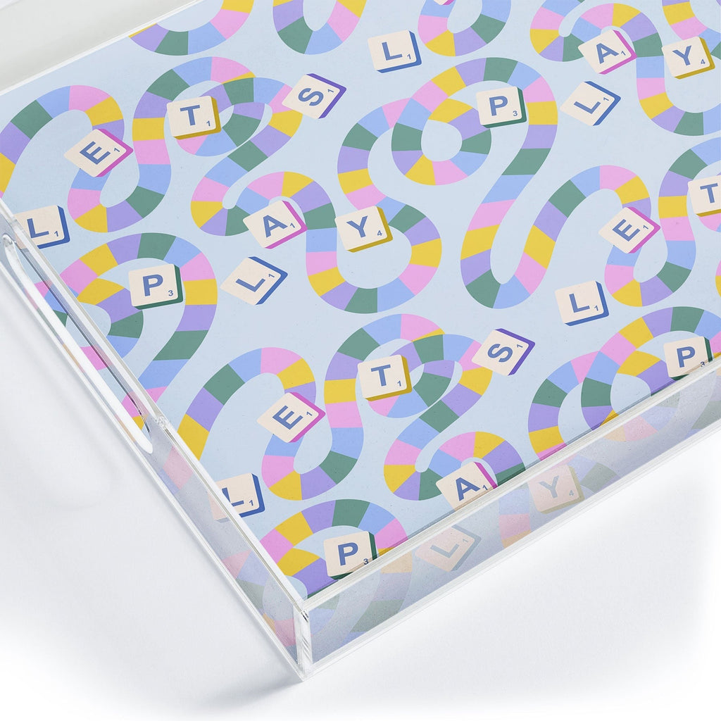 Design by Spark Scrabble Board Game Night Acrylic Tray