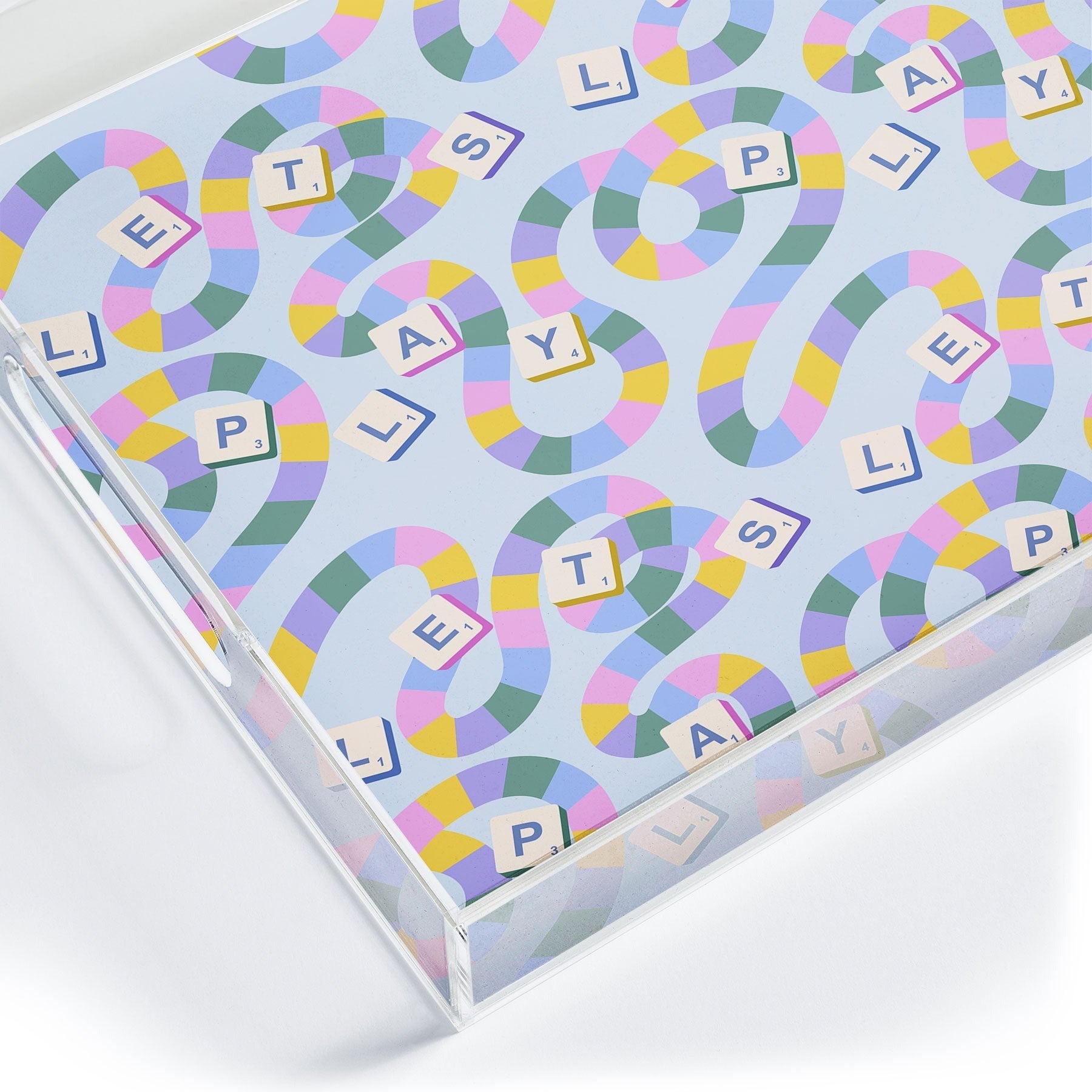 Design by Spark Scrabble Board Game Night Acrylic Tray