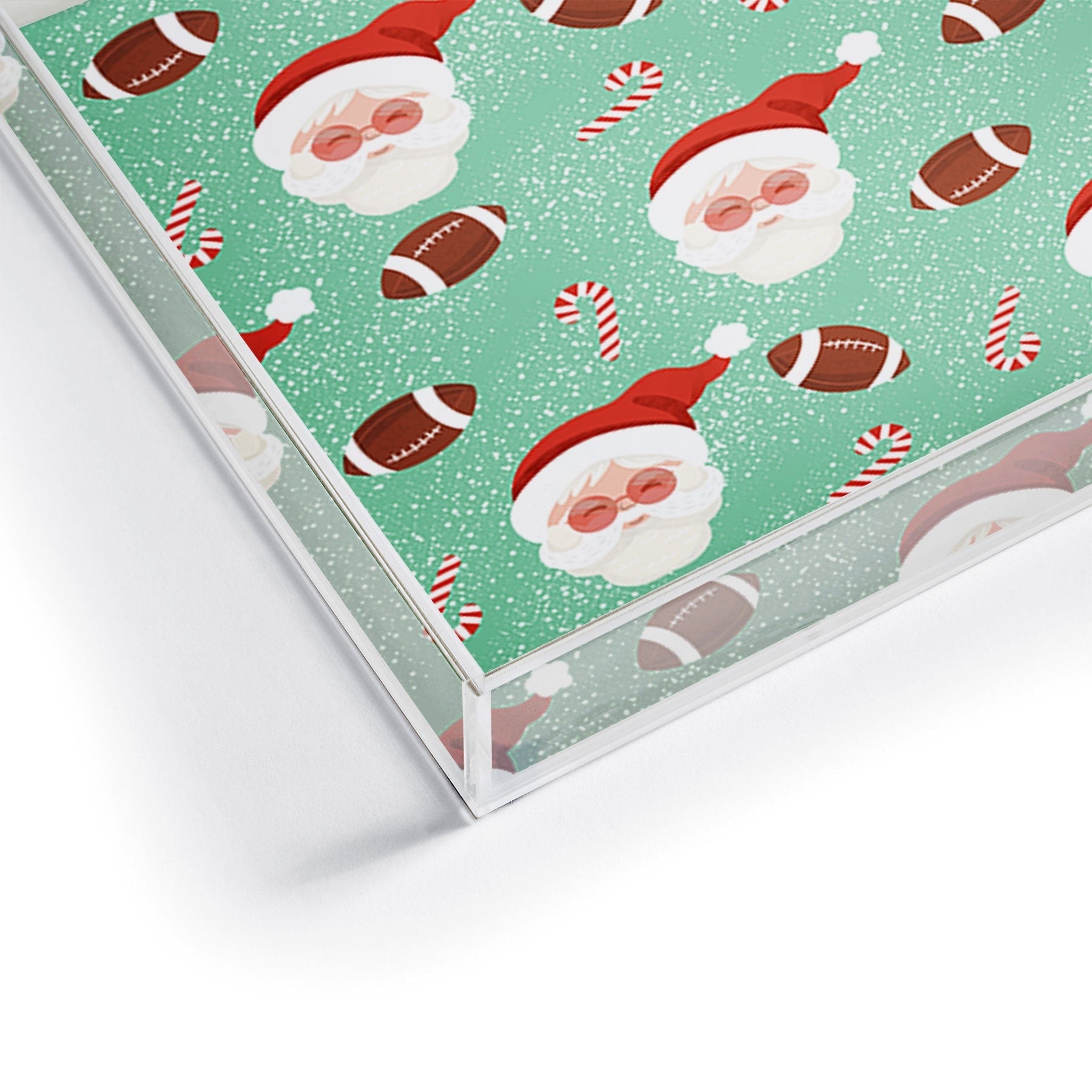 Design by Spark Sporty Football Santa Holiday Acrylic Tray