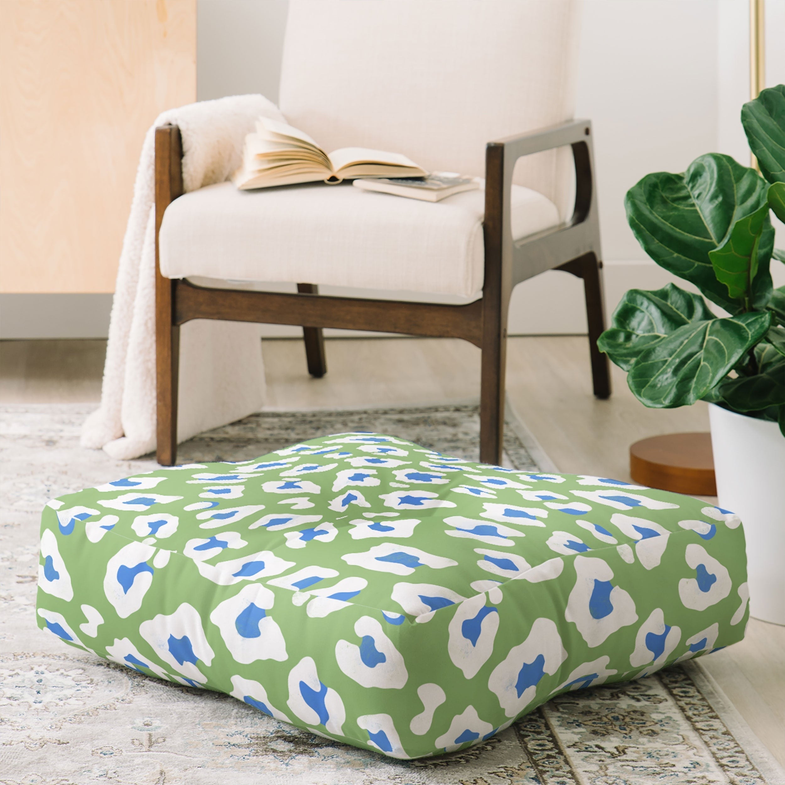 Avenie BR Cheetah Print Floor Pillow Square