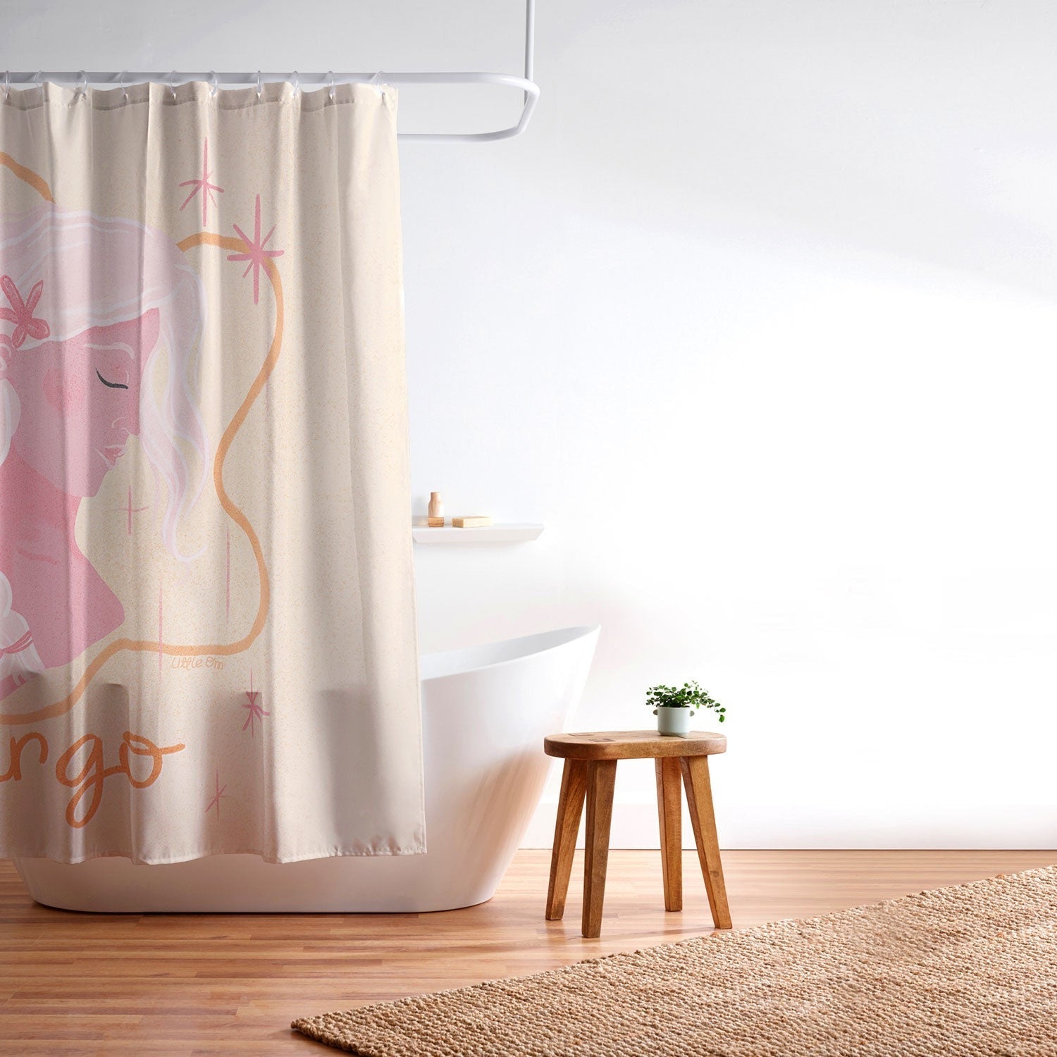Little Om Zodiac Sign Virgo Shower Curtain