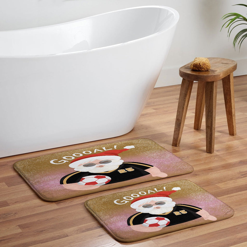 Design by Spark Sporty Soccer Santa Memory Foam Bath Mat