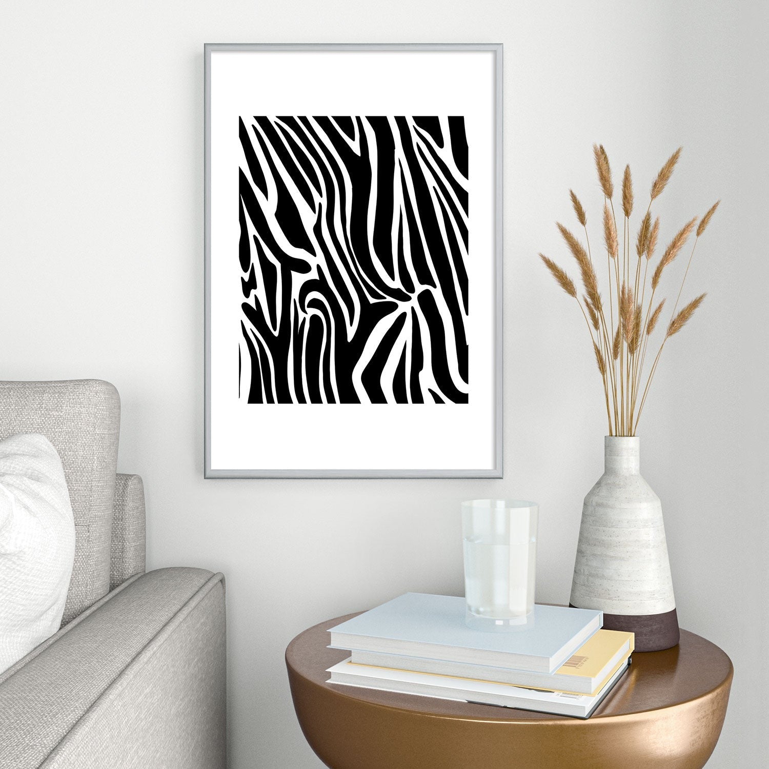 Jennifer Labre Wild Zebra Metal Framed Art Print