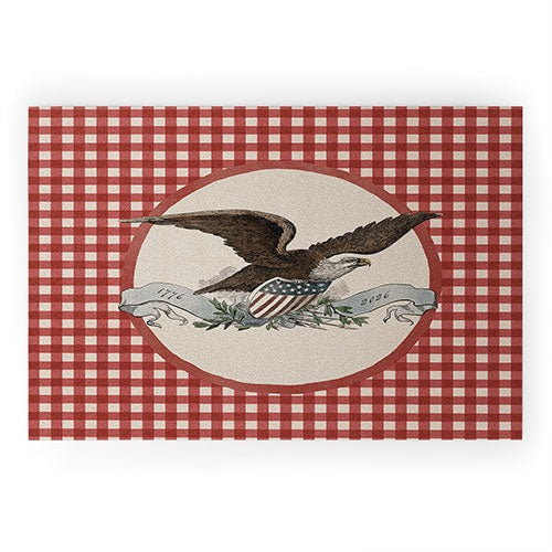 DENY Designs Gingham Eagle Welcome Mat