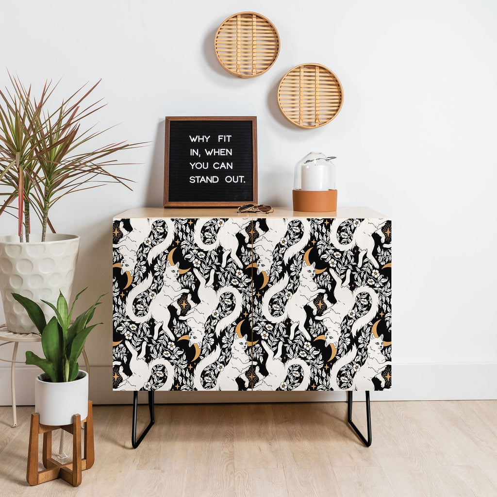 Avenie Celestial Cats Gold Credenza