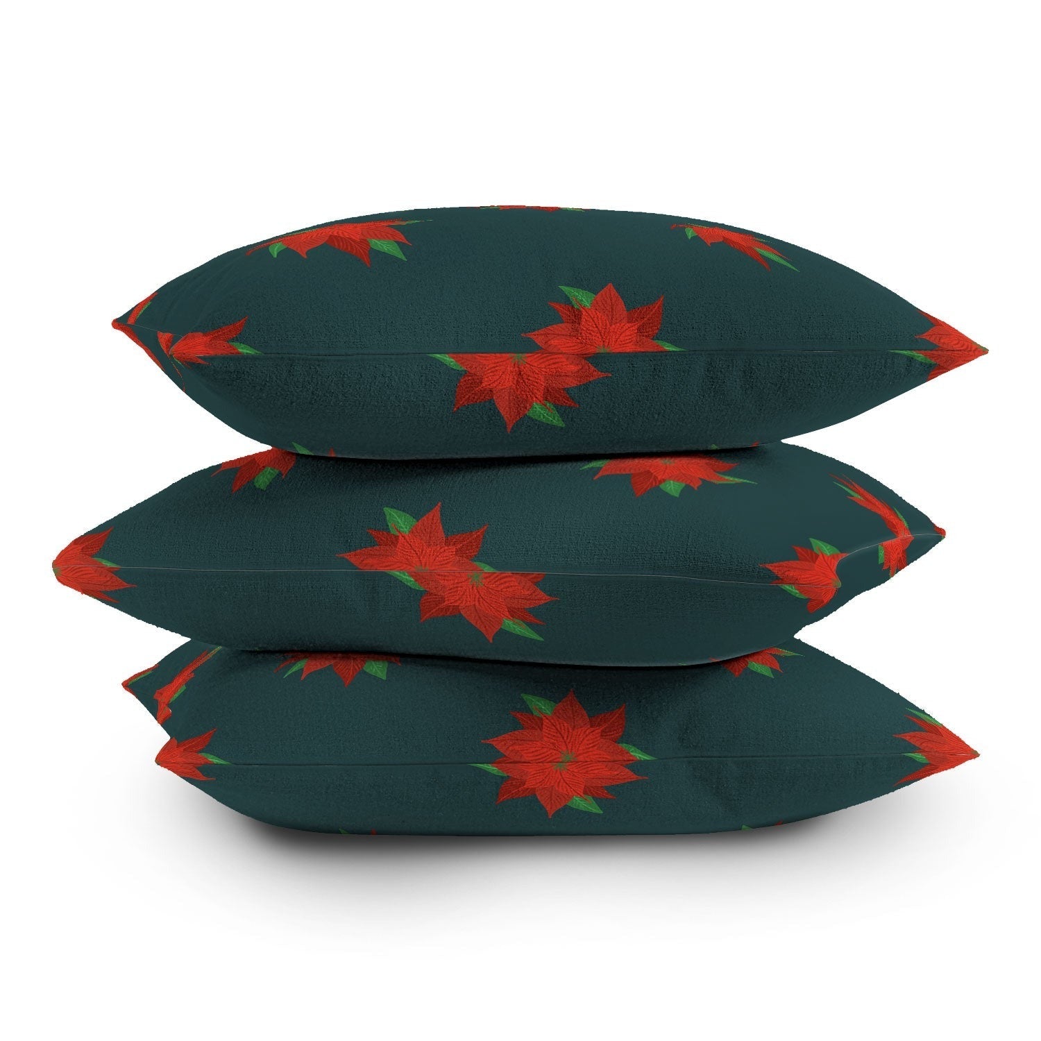 Design by Spark Poinsettia Florals Throw Pillow
