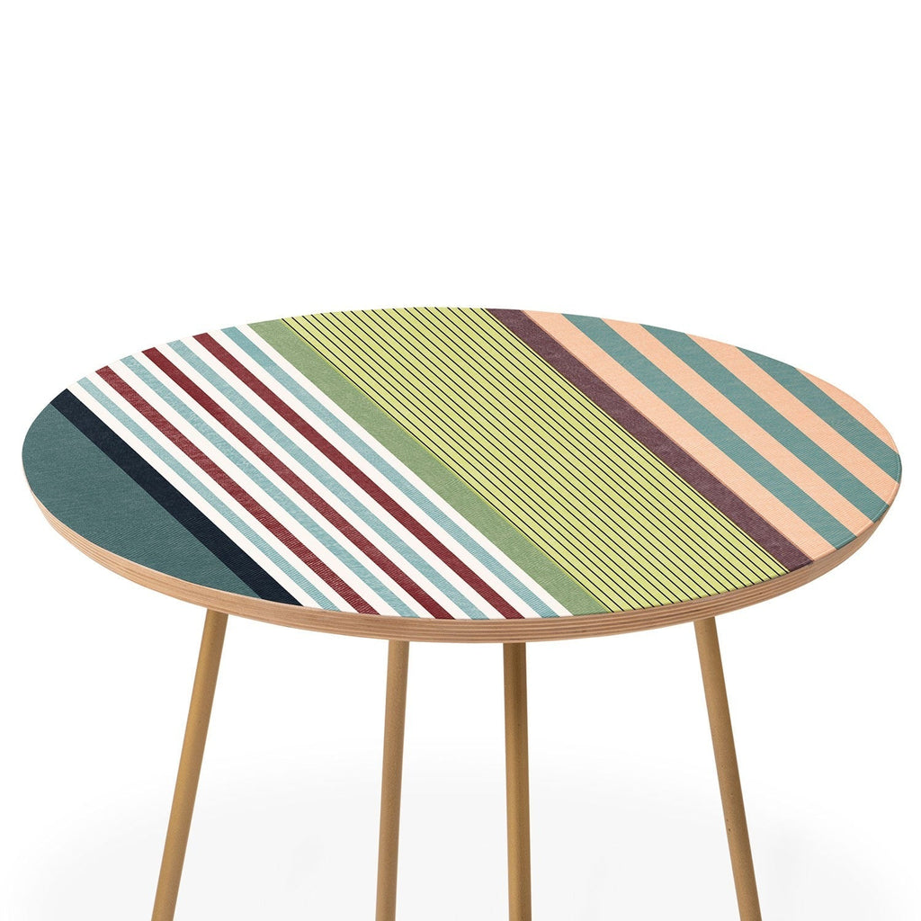 Marta Barragan Camarasa Colorful Stripe Delight Round Side Table