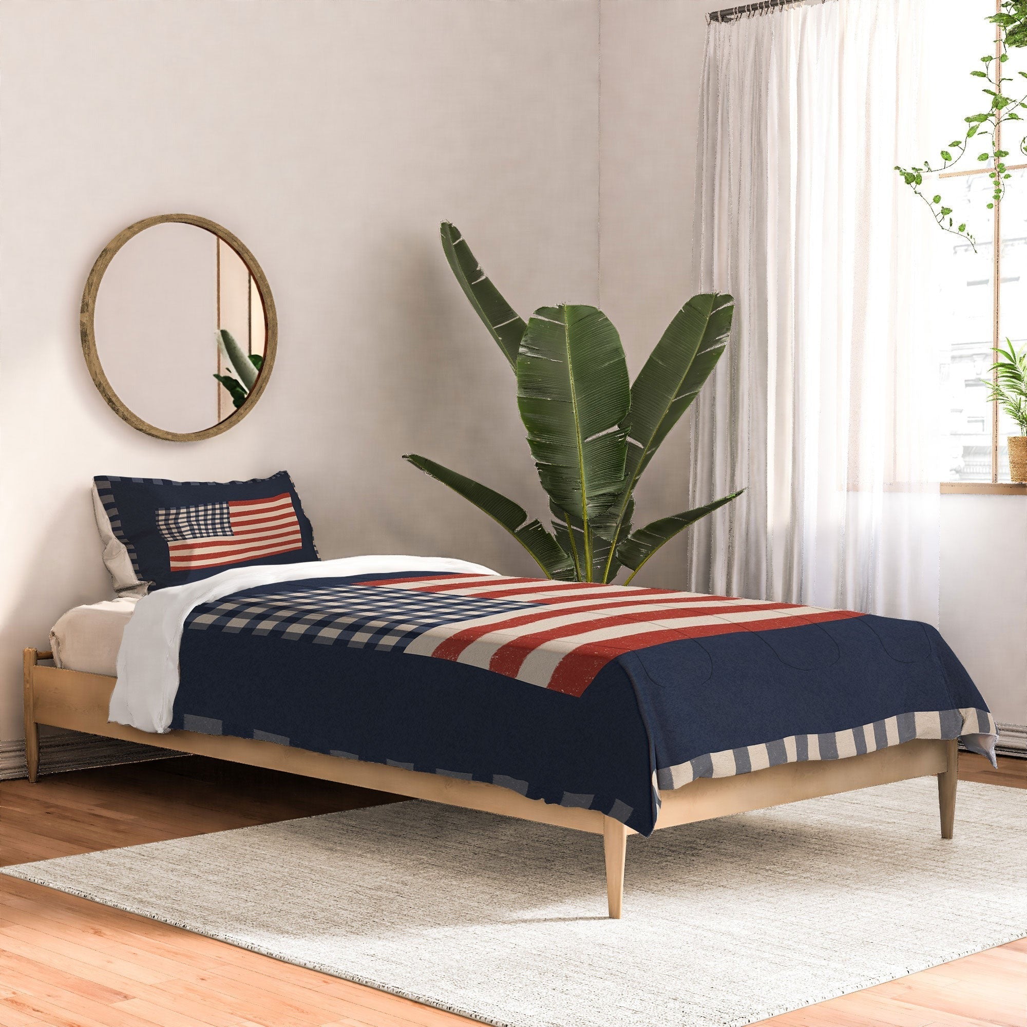 DENY Designs Gingham Flag Comforter