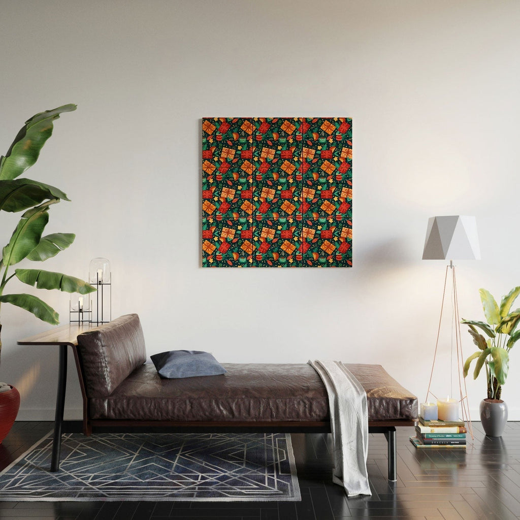 Valeria Frustaci Christmas pattern Wood Wall Mural