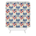 Design by Spark Nautical Christmas Bows Shower Curtain
