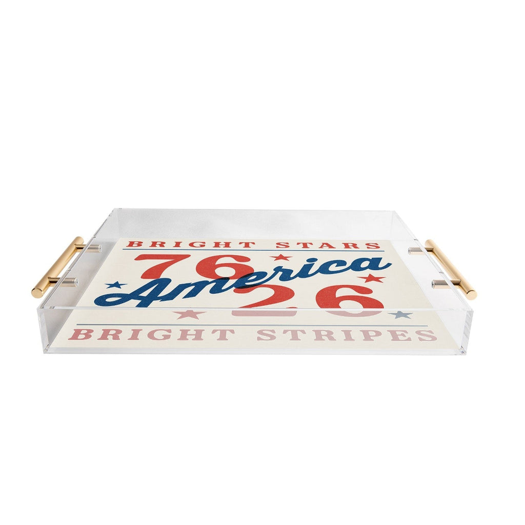 DENY Designs Bright Stars Bright Stripes Acrylic Tray