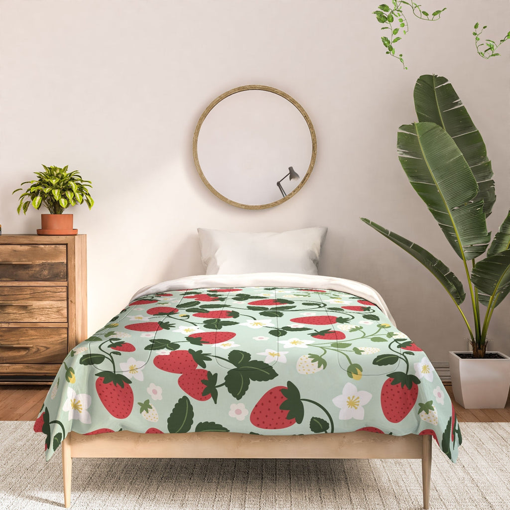 Design by Spark Strawberry Florals Fields Comforter