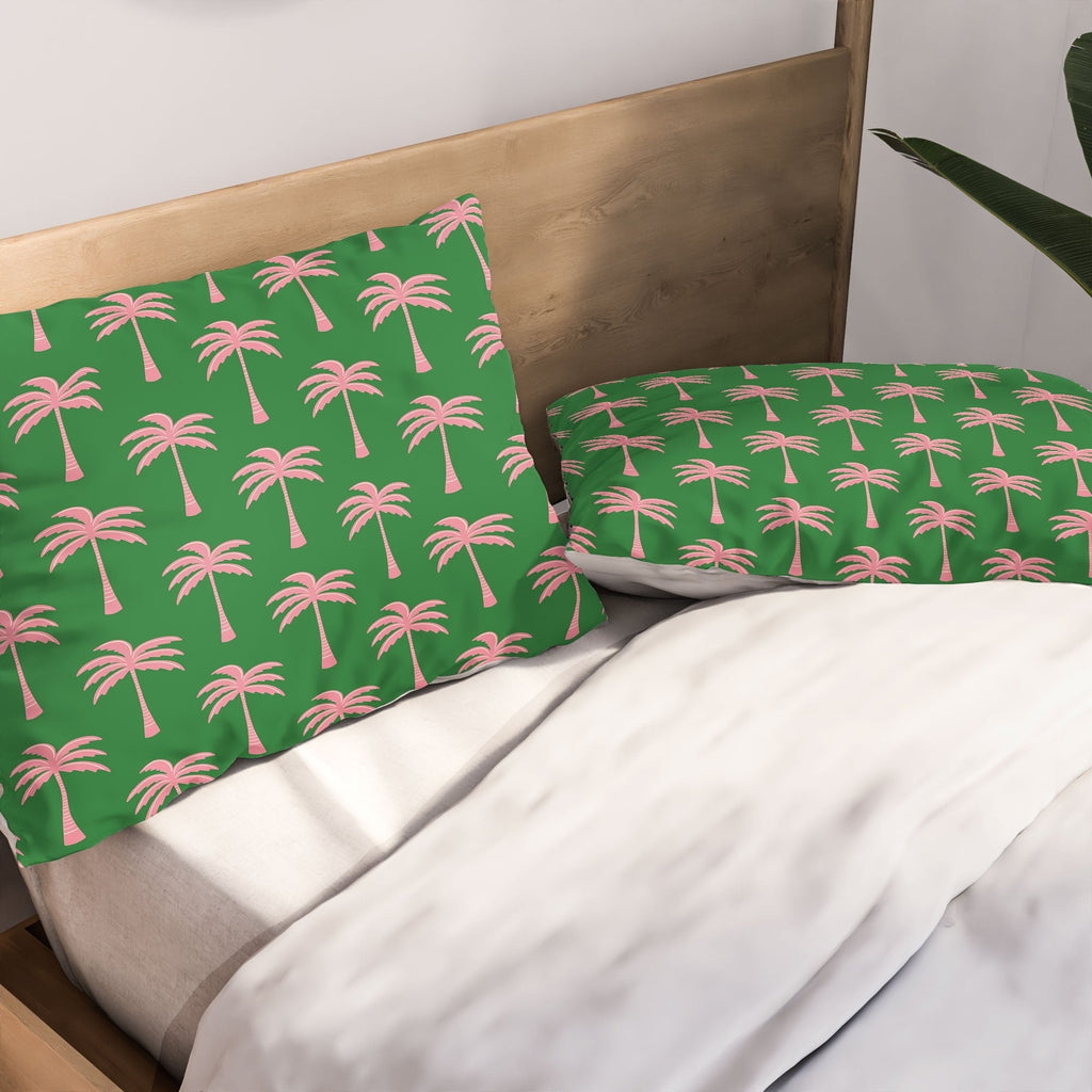 Design by Spark Pink Palm Tree Oasis Pillow Shams