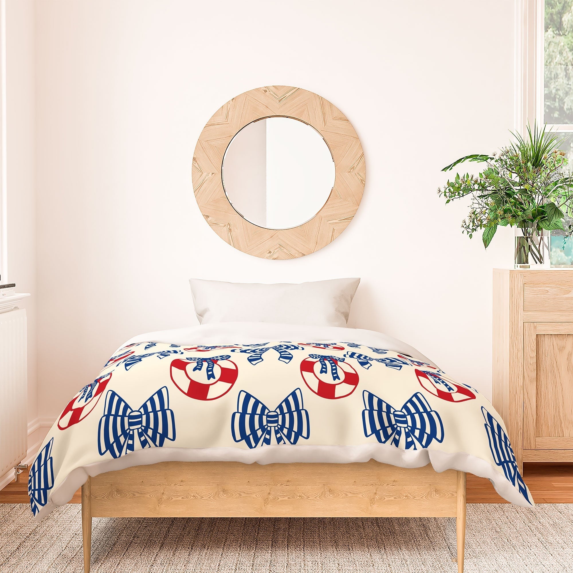 Design by Spark Nautical Christmas Bows Duvet Cover