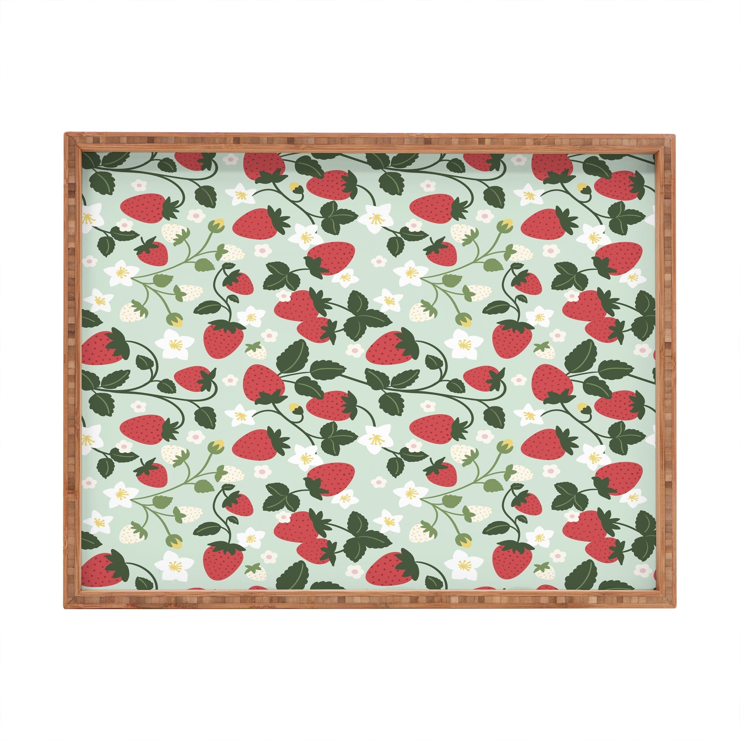Design by Spark Strawberry Florals Fields Rectangular Tray