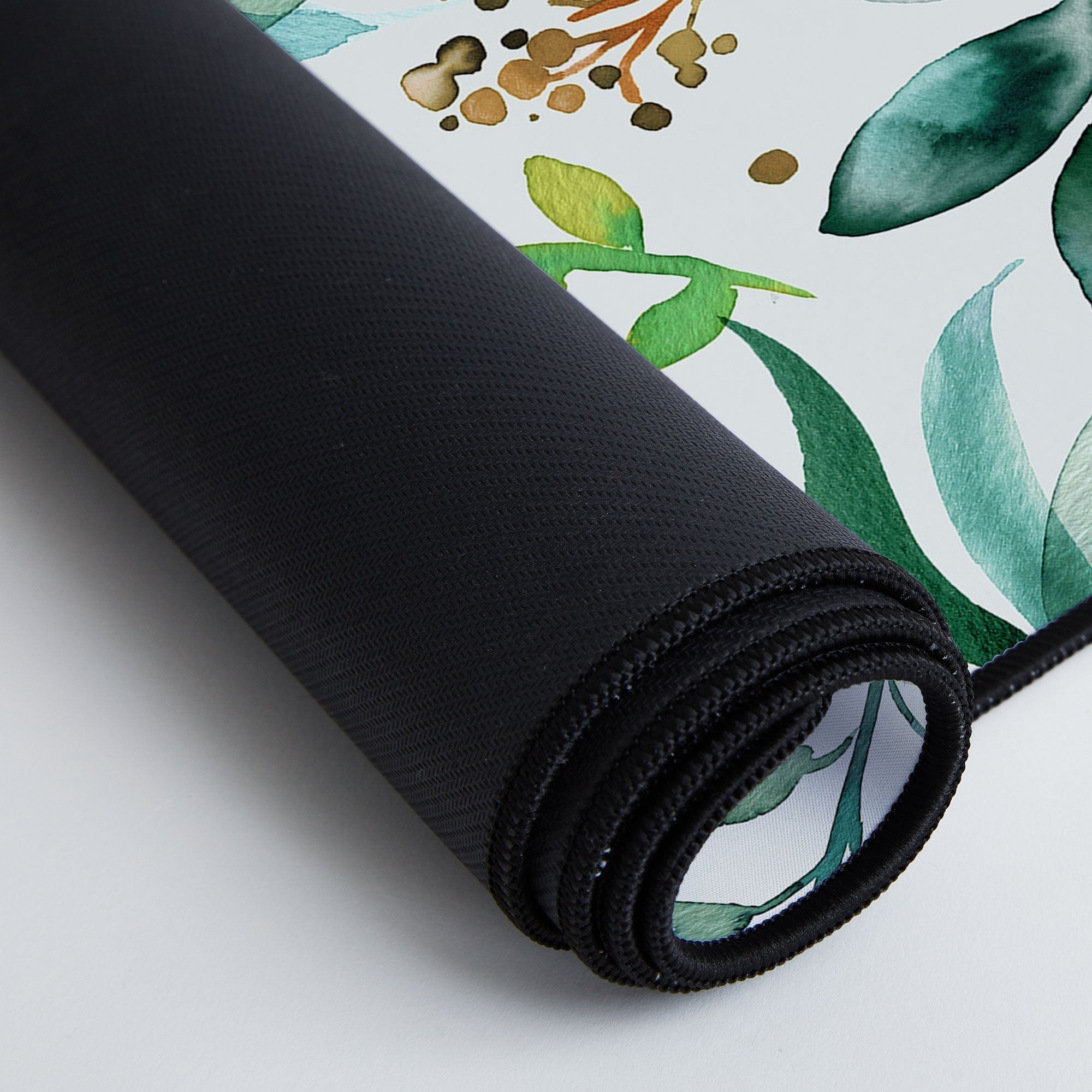 Ninola Design Botanic Retreat Loose Botanical Leaves Watercolor Green Desk Mat