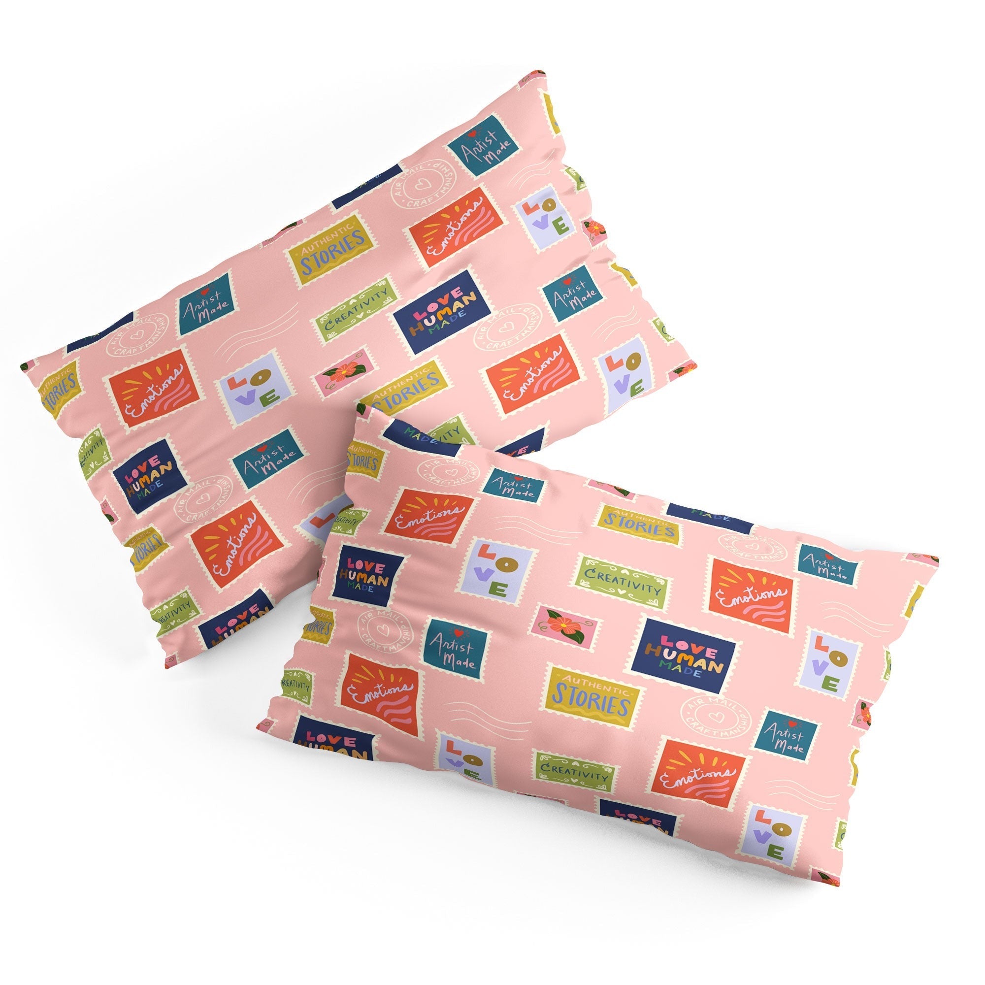 Design by Spark Love Human Made Stamps Pillow Shams