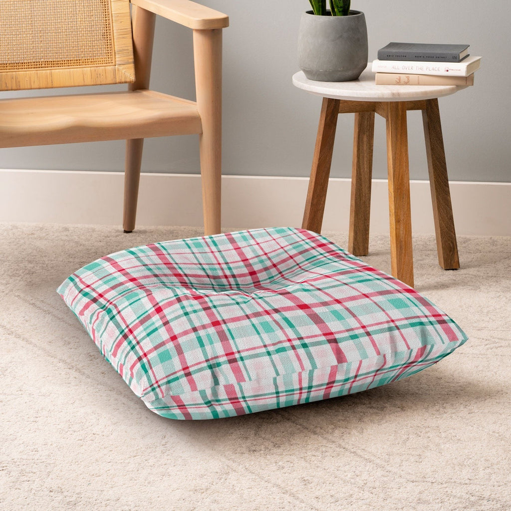 Lisa Argyropoulos Merry Vintage Plaid Floor Pillow Square