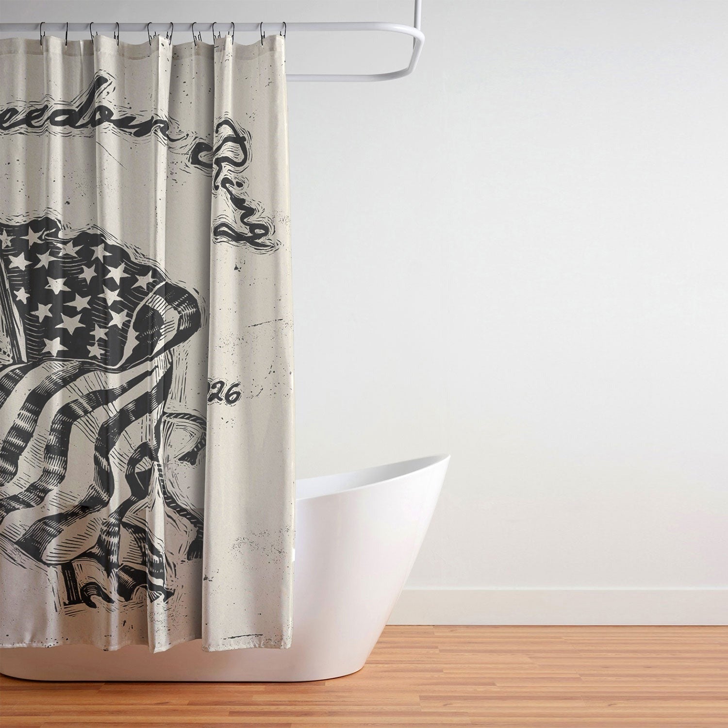DENY Designs Let Freedom Ring Block Shower Curtain