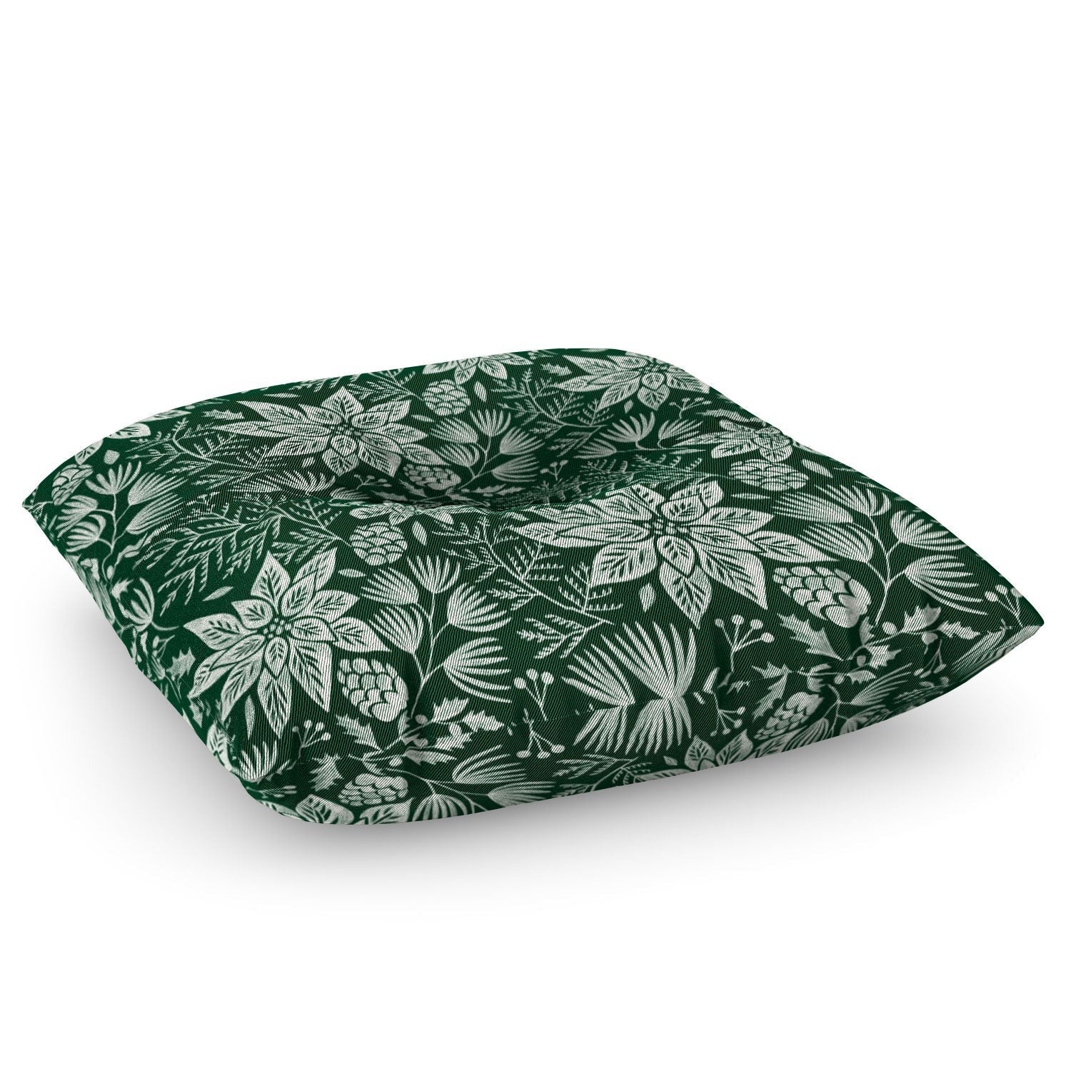 Pimlada Phuapradit Christmas Poinsettia Floor Pillow Square