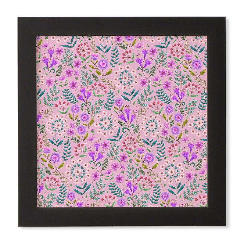 Pimlada Phuapradit Ditsy Purple Floral Half Drop Framed Wall Art