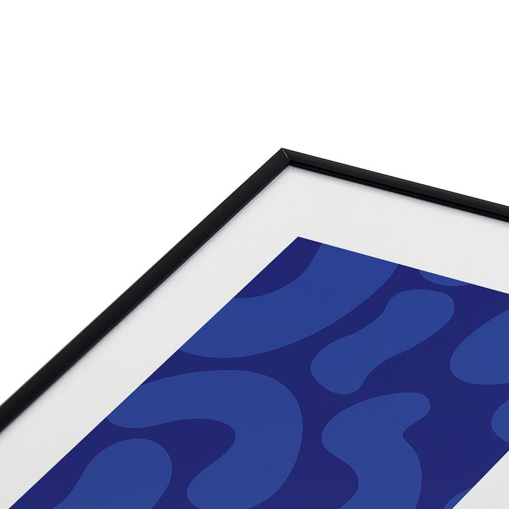 Camilla Foss Blue Pebble Metal Framed Art Print