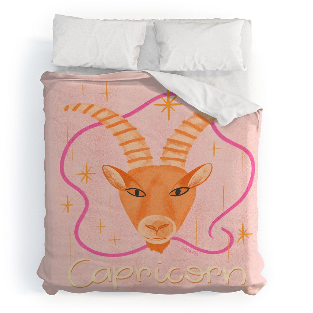 Little Om Zodiac Sign Capricorn Duvet Cover