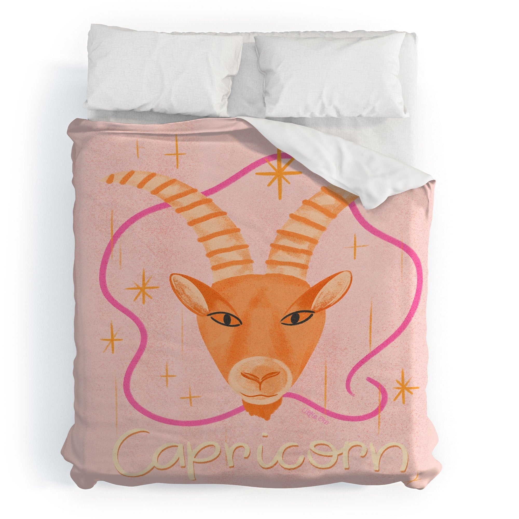 Little Om Zodiac Sign Capricorn Duvet Cover
