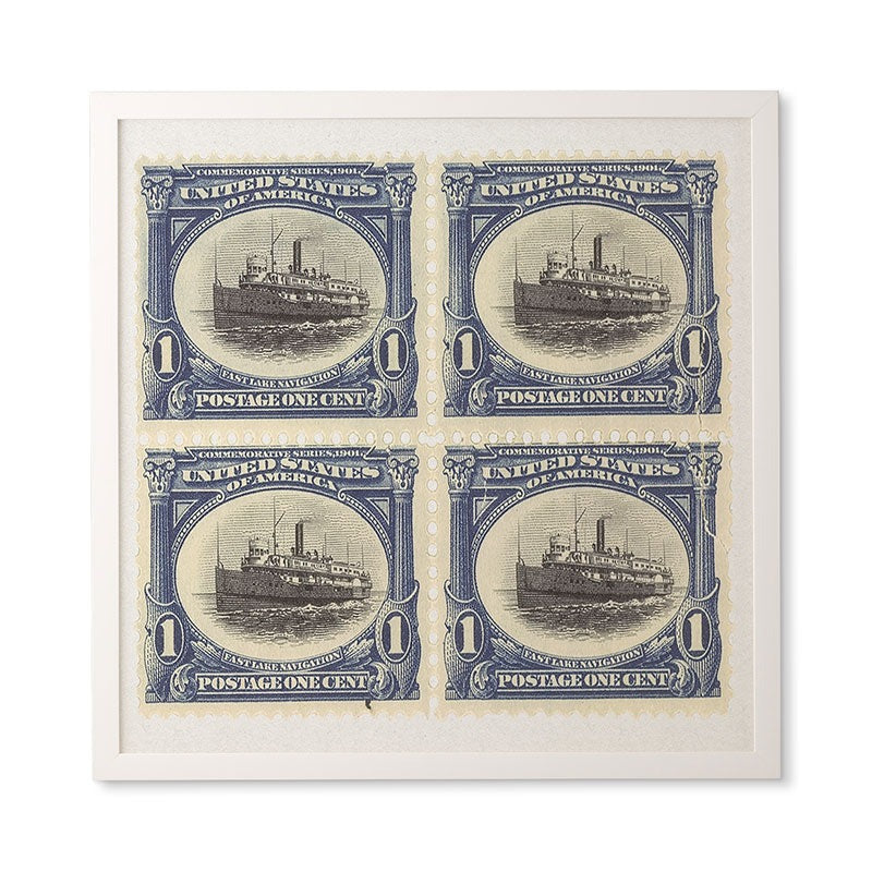 DENY Designs 1901 1c Fast Lake Navigation Stamps Framed Wall Art