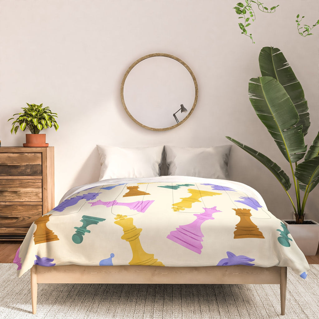 Design by Spark Chess Game Pieces Comforter