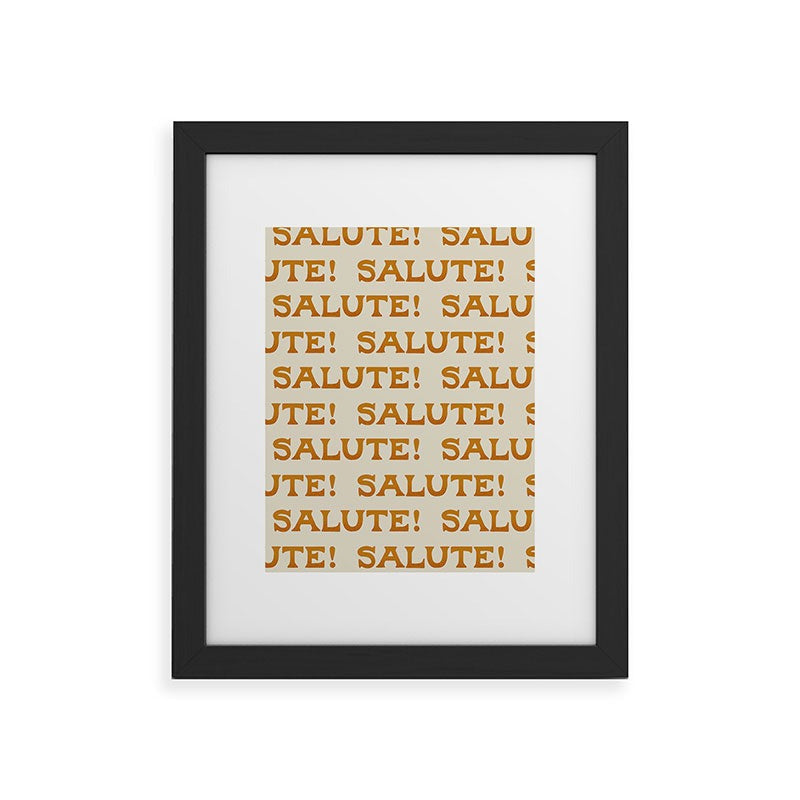 Jessica Molina Salute Gold Pattern on Cream Framed Art Print