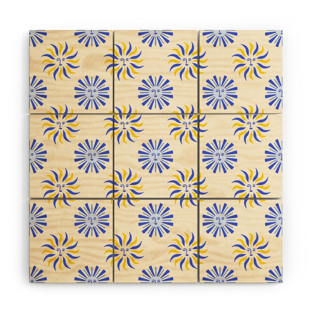 Design by Spark Dolce Vita Radial Sun Flames Wood Wall Mural