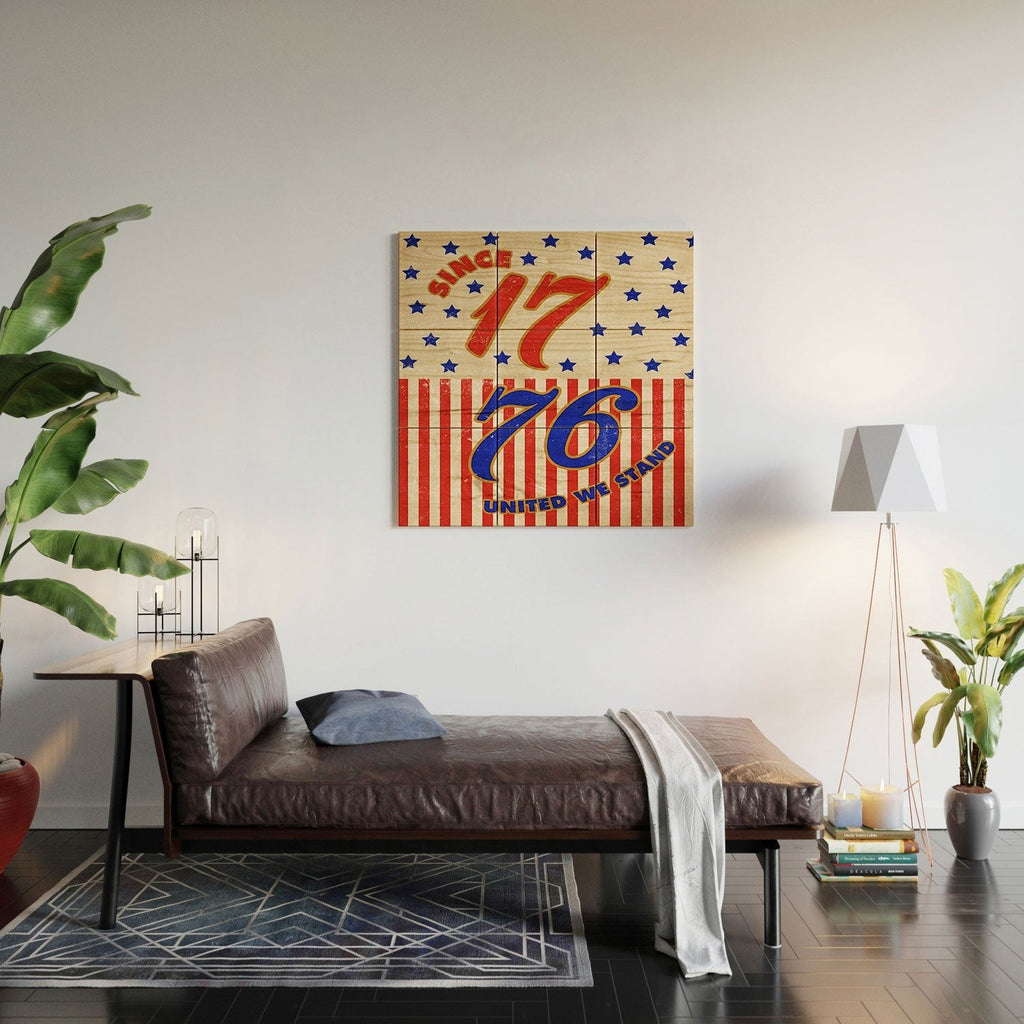DENY Designs 1776 Stars Wood Wall Mural