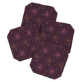 Little Om Pattern Little Moon plum Coaster Set
