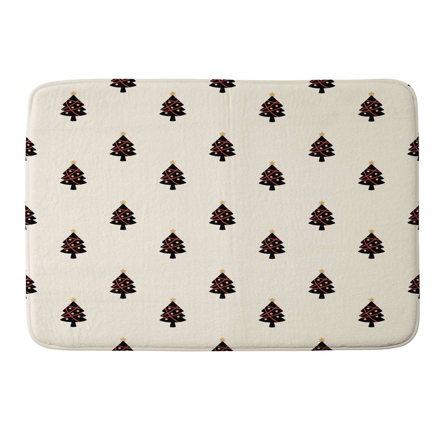 Design by Spark Black And Gold Christmas Tree Memory Foam Bath Mat