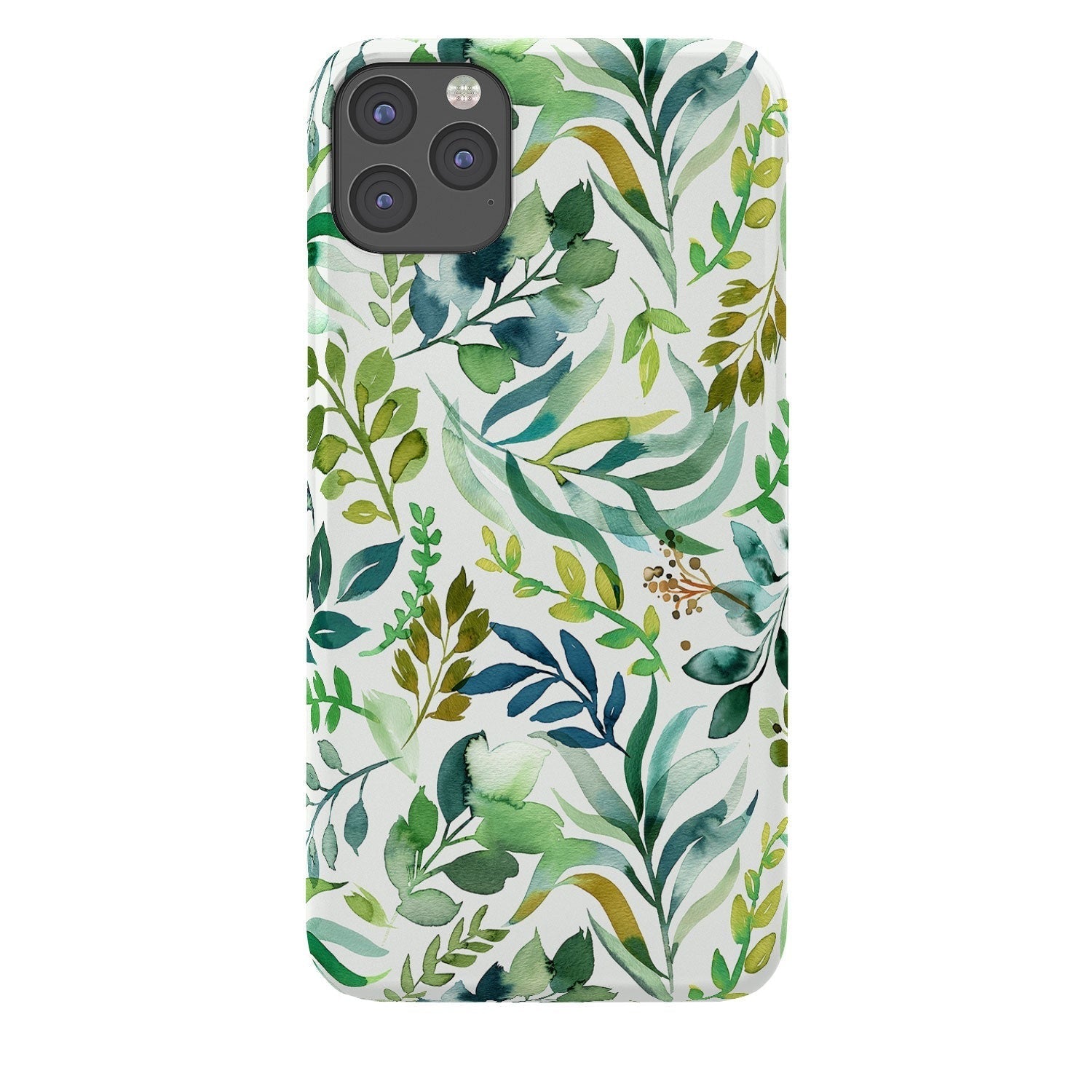 Ninola Design Botanic Retreat Loose Botanical Leaves Watercolor Green Phone Case