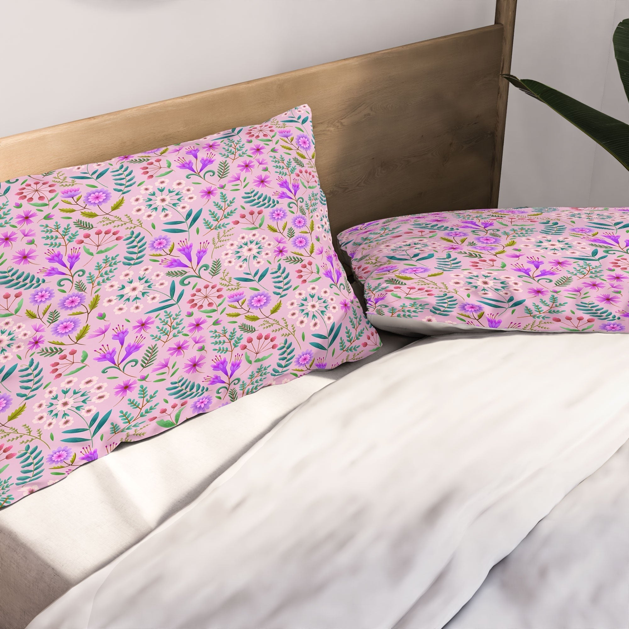 Pimlada Phuapradit Ditsy Purple Floral Half Drop Pillow Shams