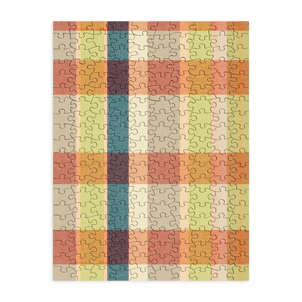 Marta Barragan Camarasa Retro Picnic Plaid Warm Tones Puzzle