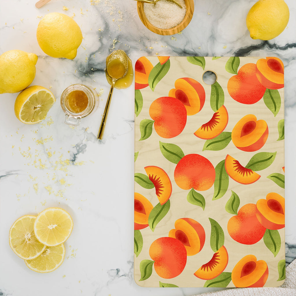 Jessica Molina Peach Pattern Cutting Board Rectangle