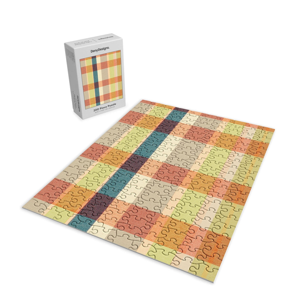 Marta Barragan Camarasa Retro Picnic Plaid Warm Tones Puzzle