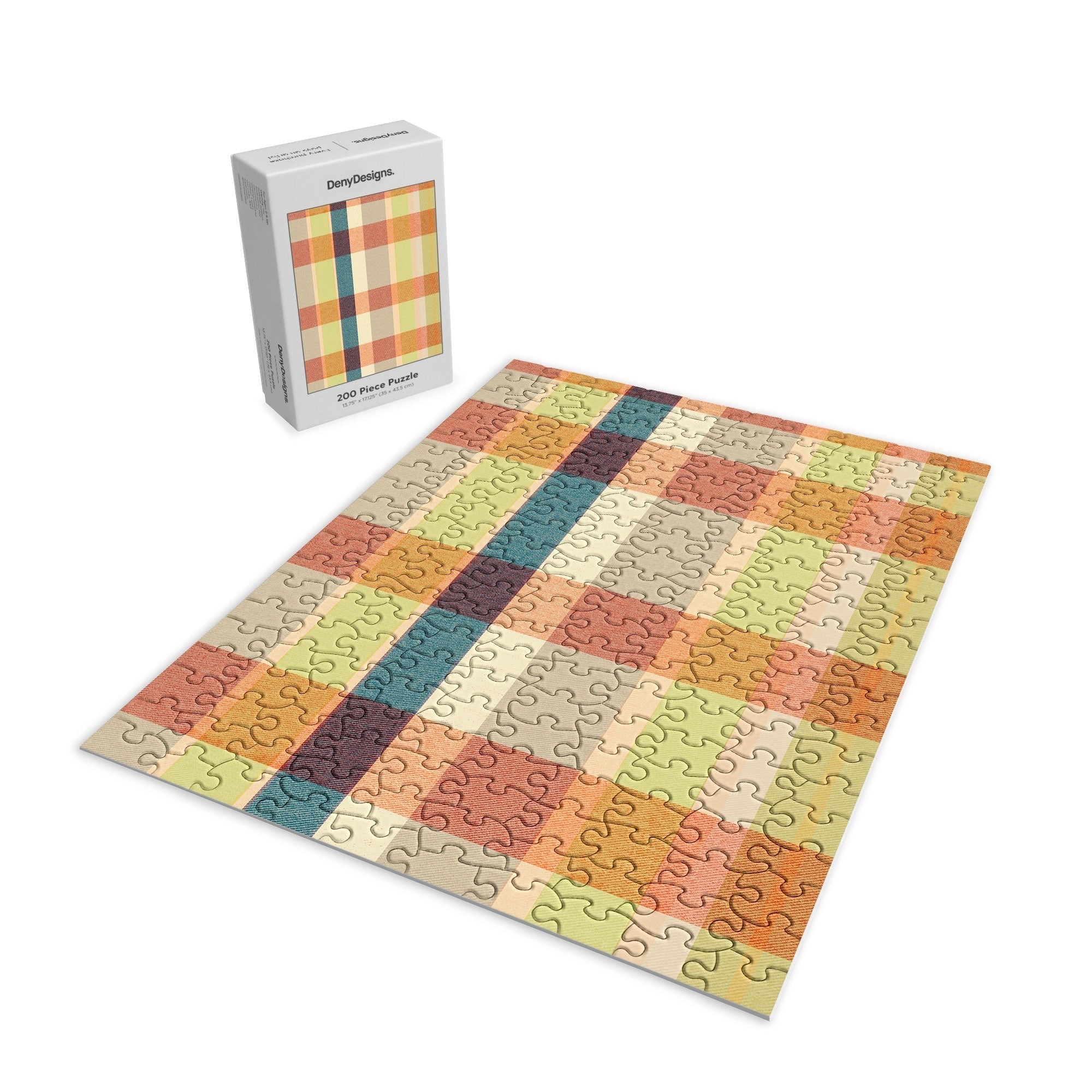 Marta Barragan Camarasa Retro Picnic Plaid Warm Tones Puzzle
