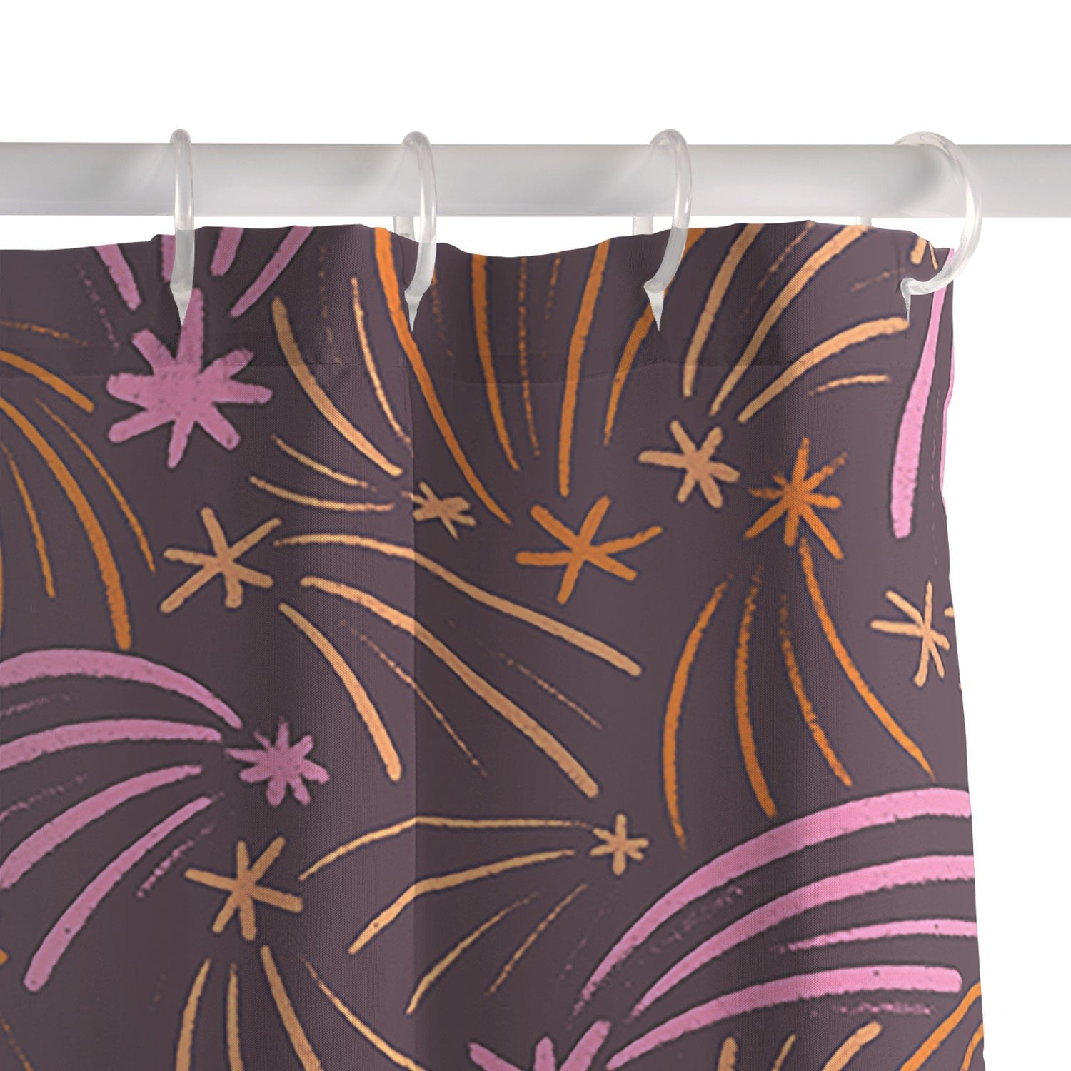 Little Om Pattern Shooting Stars plum Shower Curtain