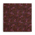 Little Om Pattern Shooting Stars plum Wood Wall Mural