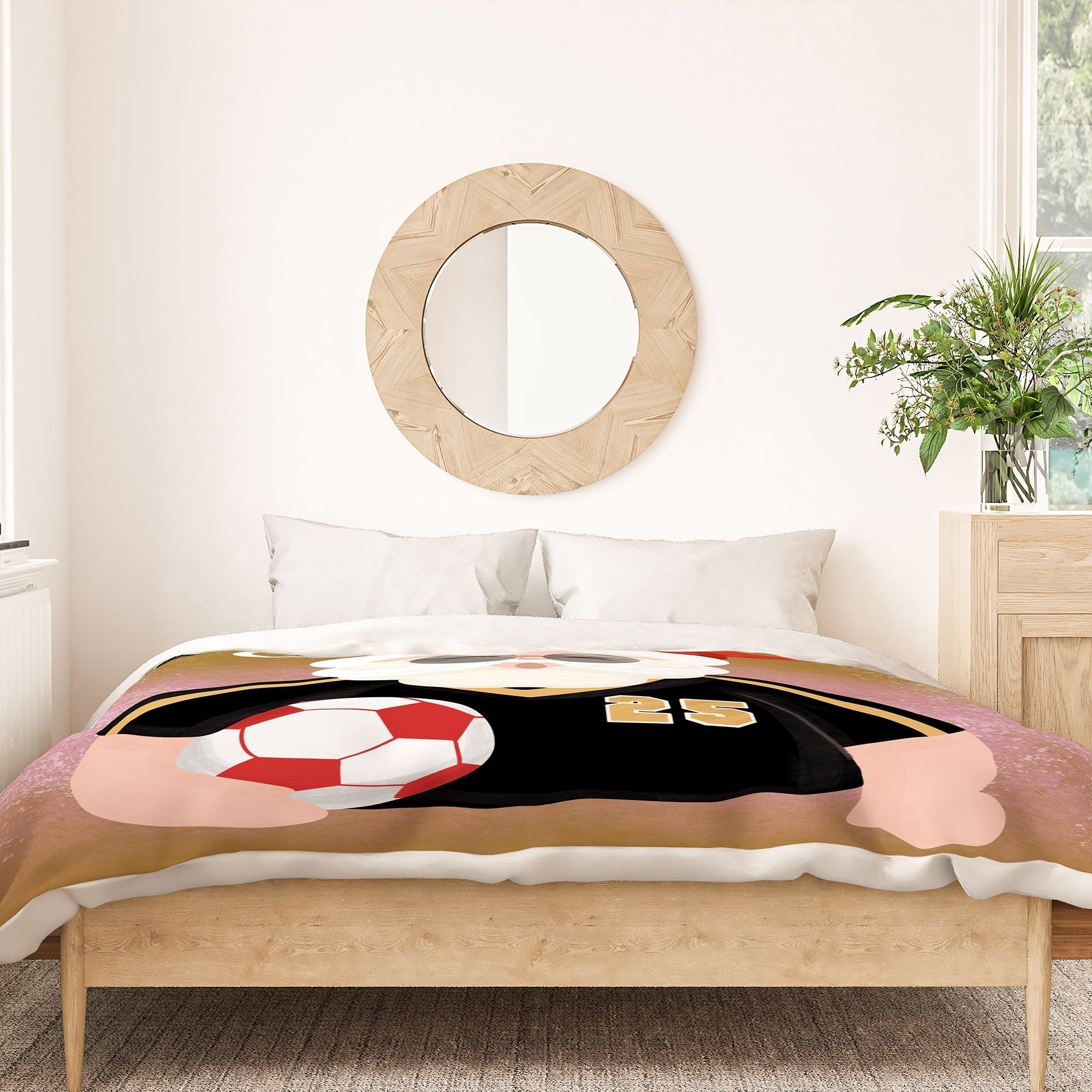 Design by Spark Sporty Soccer Santa Duvet Cover