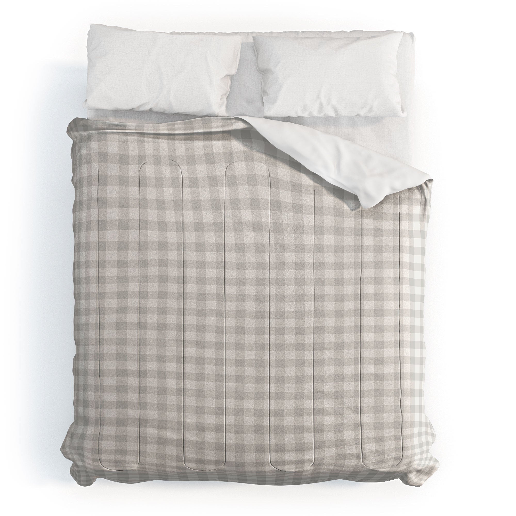 Colour Poems Gingham Plaid Pattern Cloud White Comforter