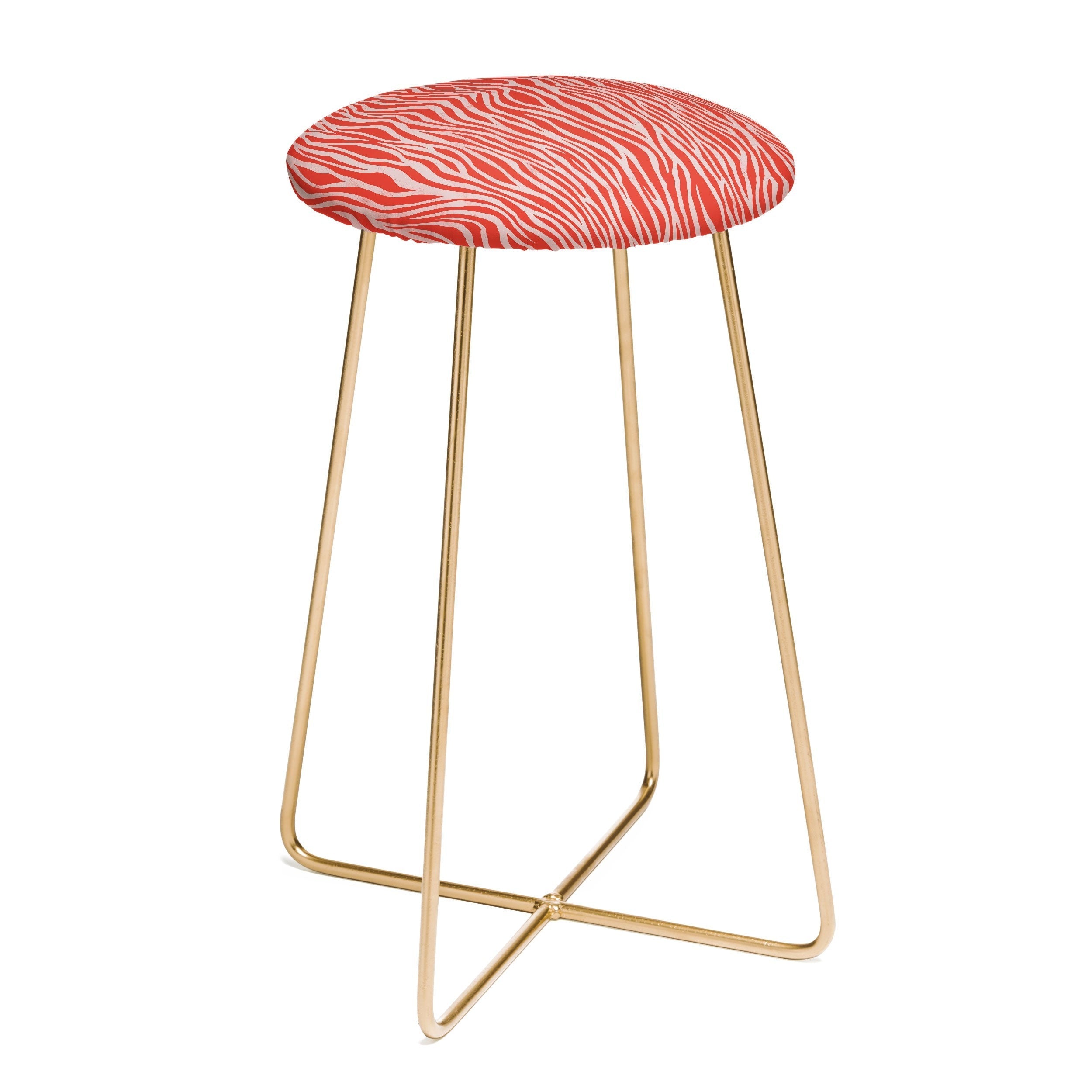 Avenie BR Red Zebra Stripe Counter Stool
