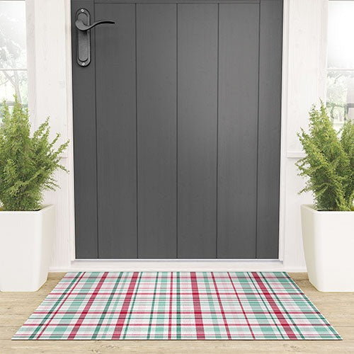 Lisa Argyropoulos Merry Vintage Plaid Welcome Mat