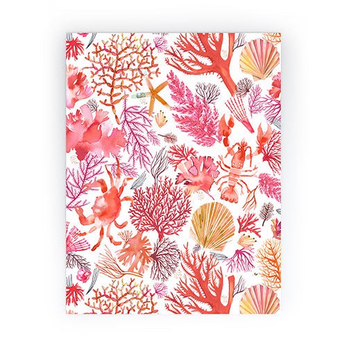 Ninola Design Botanic Retreat Coral Reef Crab Lobster Red Mini Art Print